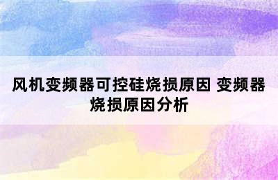 风机变频器可控硅烧损原因 变频器烧损原因分析